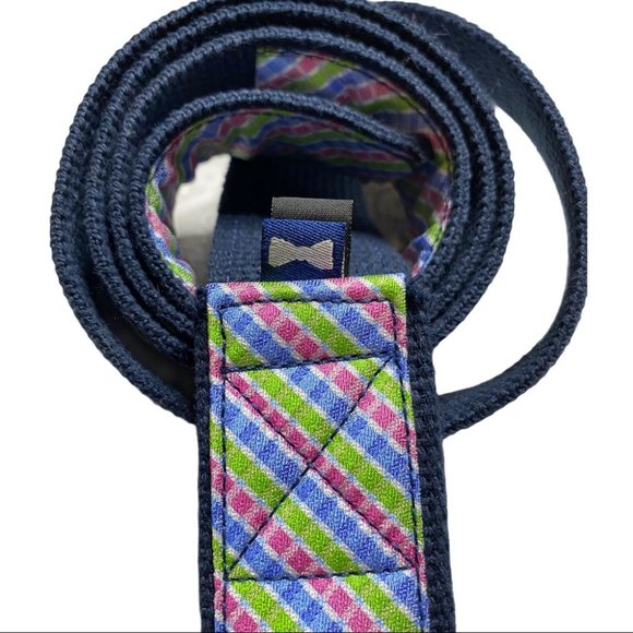 Double Ring Blue Pink Green Easter Men's Belt 46.5 - Picture 3 of 5